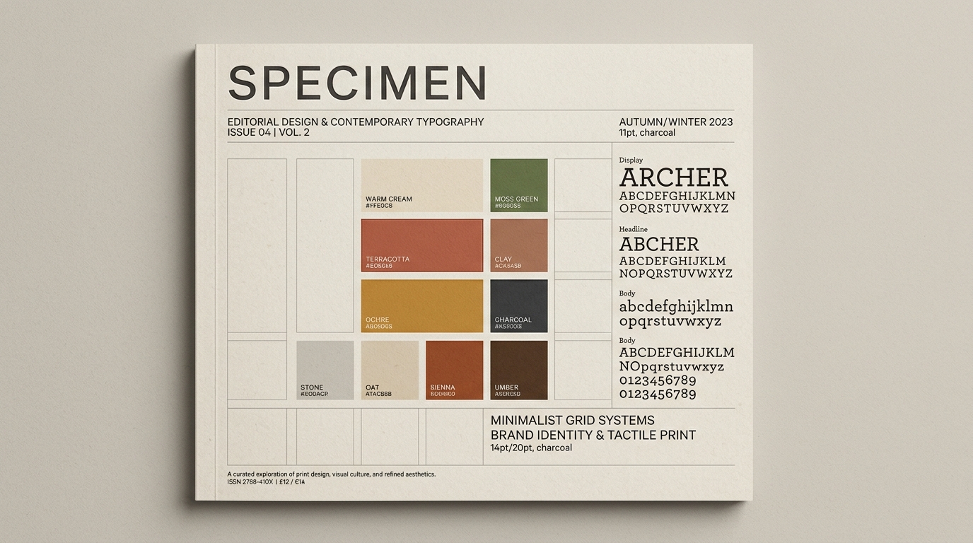 Editorial Design & Contemporary Typography specimen